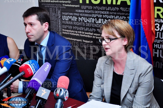 Armenia’s Human Rights Defender Karen Andreasyan and UK Ambassador to Armenia Katherine Leach