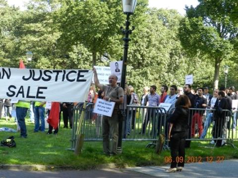 Protest action on Safarov's extradiction in front of the Hungarian Embassy in Hague