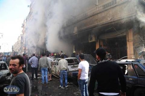 The explosion in Jaramana caused more than ten casualties