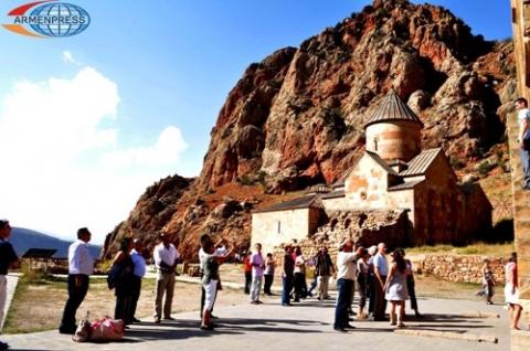 The number of the tourists visiting Armenia increased for almost 10 percent