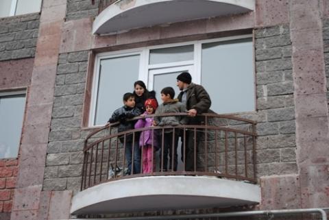 Due to donation of American-Armenians a large family gets new house