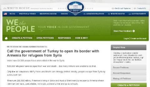 Petition to open Armenian-Turkish border launched in White House website 