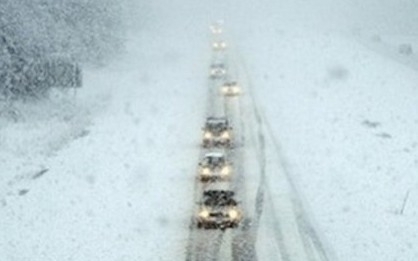 Snowstorm in Meghri Mountain Pass