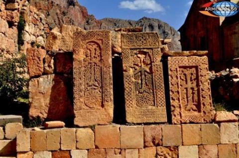 Destroyed Old Jugha cross-stones copied in Armenia