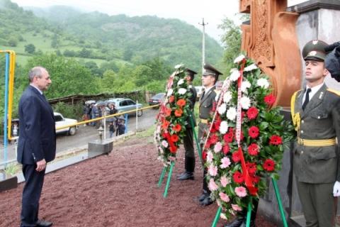 Bako Sahakyan participated in opening ceremony of monument dedicated to Patara population perished in Artsakh War