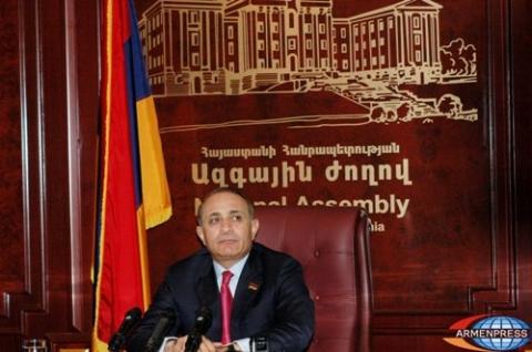 NA President Hovik Abrahamyan congratulated Charles Aznavour