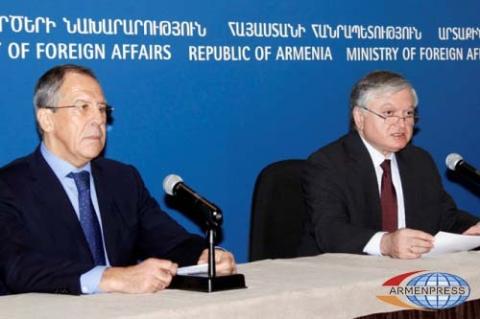 Edward Nalbandian and Sergey Lavrov discussed issues on maintenance of security in Caucasus region 