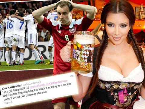 17.883.120 people knew how Armenia beats Denmark due to Kim Kardashian. Daily Mail