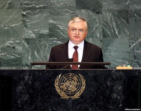 Эдвард Налбандян на сессии ГА ООН озвучил вопросы, связанные с воинственной риторикой со стороны Азербайджана, признанием Геноцида армян и кризисом в Сирии 