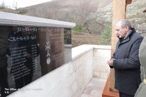 В селе Хаци открылся мемориальный комплекс, посвященного памяти павших в Великой отечественной и Арцахской освободительной войнах