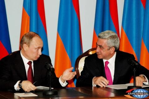 Armenia's President congratulates Vladimir Putin on Russia Day