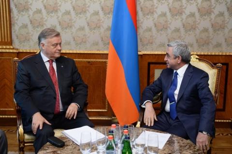 Armenia's President discussed concession agreement issues with "Russian Railways" President