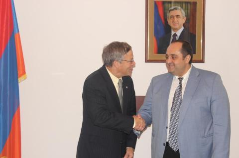 Hovhannes Manukyan and John Heffern discussed judicial reform implementation issues