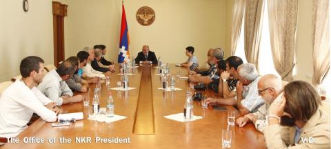 Artsakh Republic President Bako Sahakyan met participants of the "Hakob Gyurjyan" III international symposium of sculptors