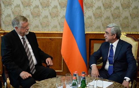 Armenia sees Nagorno-Karabakh conflict settlement exclusively via peaceful means: Serzh Sargsyan