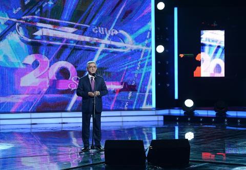 Serzh Sargsyan visits Shant TV on the occasion of 20th anniversary