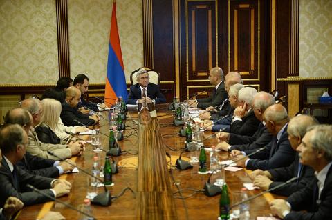 President of Armenia holds consultation with participation of Minister of Education and Science and state university rectors