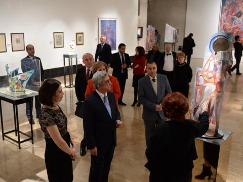 Armenia’s President attends exhibition titled Kochar: Challenging Time