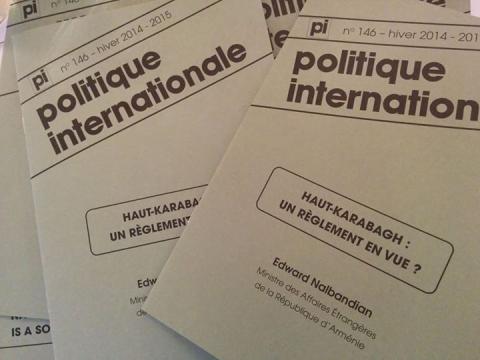 Журнал Politique Internationale опубликовал статью главы МИД Армении о нагорно-карабахском урегулировании
