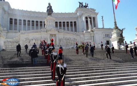 Armenia's President laid wreath at Monument of Unknown Soldier in Rome