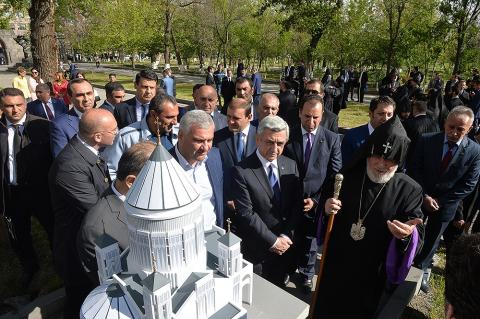 Armenian President attends ceremony of blessing of land for construction of Holy Martyrs’ Church