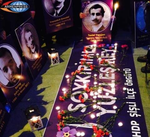 People in Istanbul demand from Turkey to recognize Armenian Genocide