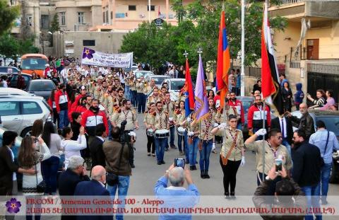 Damascus-Armenians organized march on the occasion of the Armenian Genocide Centennial