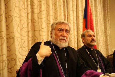 His Holiness Aram I spoke about problems of Syrian-Armenian in New Jersey