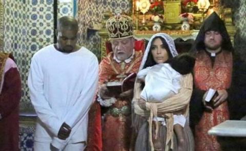 Kim Kardashian publishes photos of her daughter’s being baptized in Jerusalem’s Armenian Church