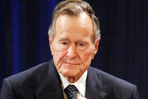 George HW Bush breaks bone in neck in fall