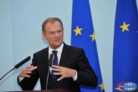 Peaceful settlement of Karabakh conflict is priority for EU: Donald Tusk