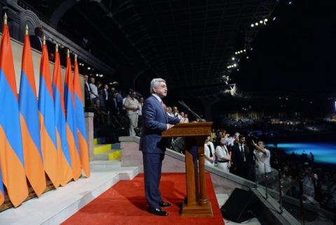 Being Armenians is our mother identity: Serzh Sargsyan welcomes participants of Pan-Armenian Summer Games