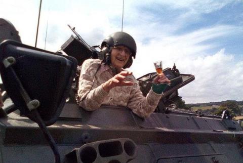 Great-grandmother celebrates 101st birthday by driving tank