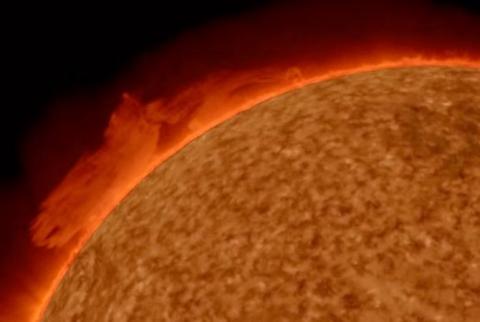 Nasa reported shots about hefty prominence eruption on sun