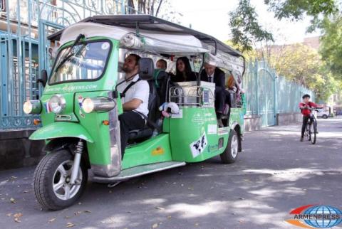 Pilgreen group's boys headed by Karen Kulakian to reach France from Thailand by solar powered electric vehicle tuk tuk