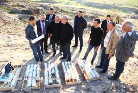 Bako Sahakyan visited Vazgenashen marbleized limestone mine