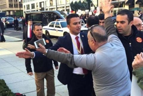 التعسّف التركي يصل إلى واشنطن-مرافقي إردوغان يتسببون بفضيحة جديدة، فيديو- 