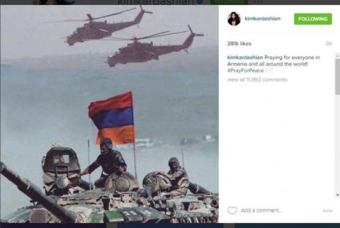 Kim Kardashian prays for Armenia and peace