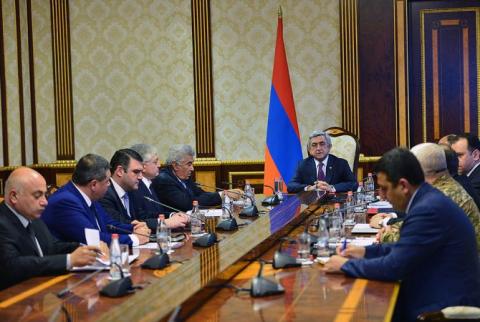 الرئيس سركيسيان يترأس جلسة لمجلس الأمن القومي-آرتساخ أحرز النصر و أحبط المخططات الأذربيجانية-