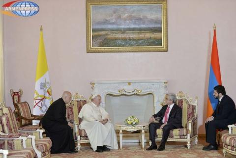 Armenian President grateful to Pope Francis for his blessings addressed to ancient Armenian land