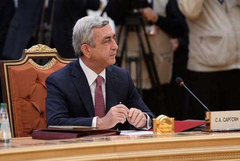 President Sargsyan departs for Kyrgyzstan on a working visit