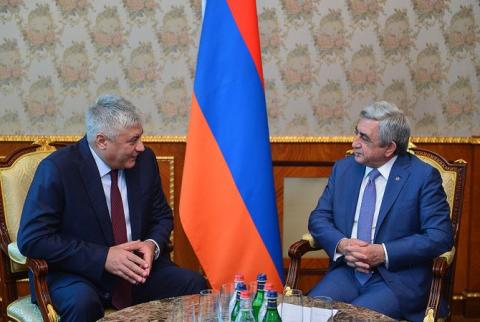 Armenian President receives Russian Interior Minister