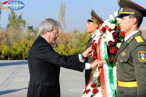 Italy’s foreign minister pays homage to memory of Armenian Genocide victims 