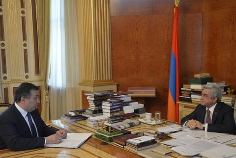 Culture Minister discusses Ministry’s new initiatives with President Sargsyan