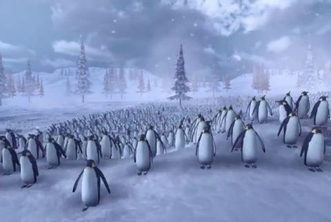 Четыре тысячи Санта-Клаусов сразились c 11 тысячами пингвинов