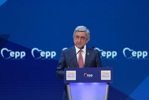 Армения верит, что Евросоюз успешно преодолеет также и на этом этапе развития стоящие перед ним проблемы и вызовы: президент Серж Саргсян