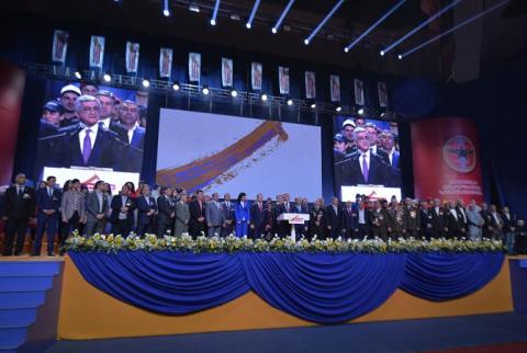 ‘We will avenge for our fallen lions by creating a better state’ – President Sargsyan sums up RPA election campaign