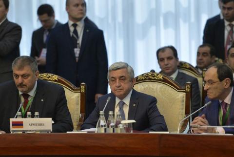Armenia attaches great importance to EAEU integration processes: President Sargsyan delivers speech in Bishkek