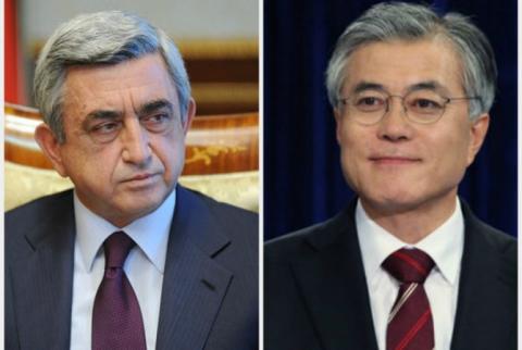 Serzh Sargsyan congratulates Moon Jae-in on victory in South Korean presidential election