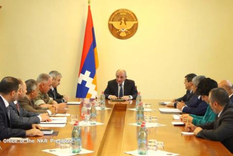 Artsakh President holds consultation on topic of teaching military science at university